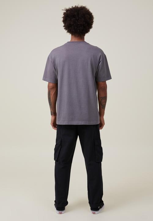 Cotton On - Elastic worker pant - washed black cargo
