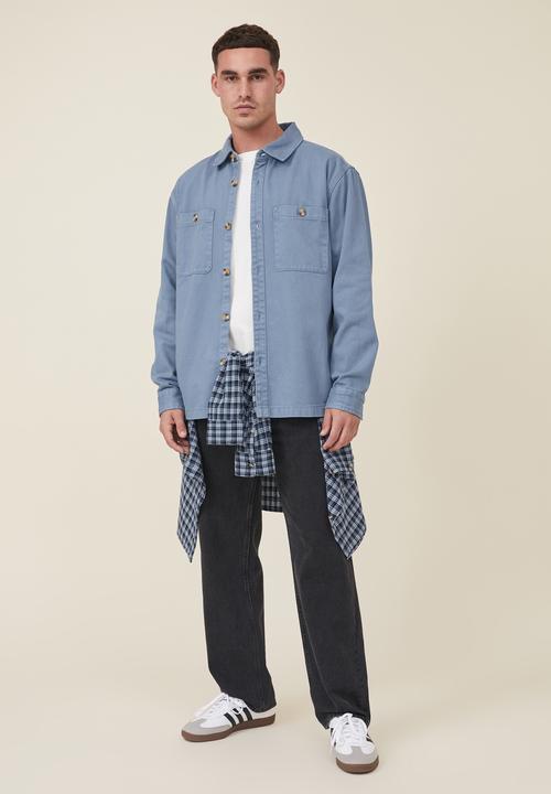 Cotton On - Heavy overshirt - chalk blue twill