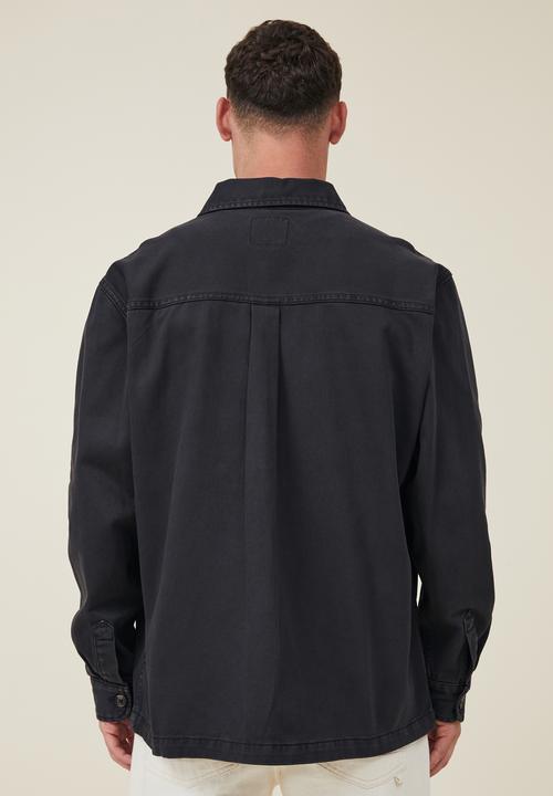 Cotton On - Heavy overshirt - grunge black twill