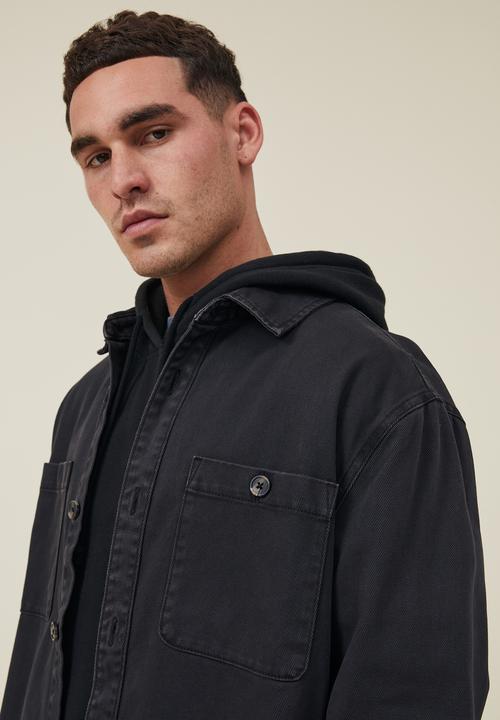 Cotton On - Heavy overshirt - grunge black twill