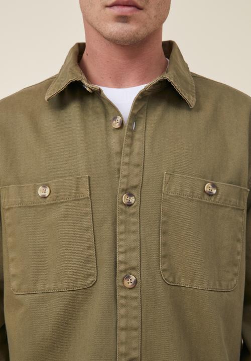 Cotton On - Heavy overshirt - khaki twill