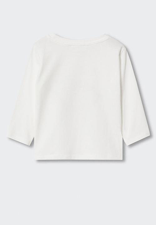 MANGO - T-shirt  baseball - white