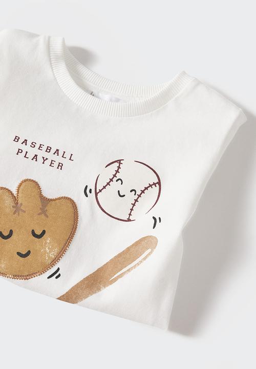 MANGO - T-shirt  baseball - white