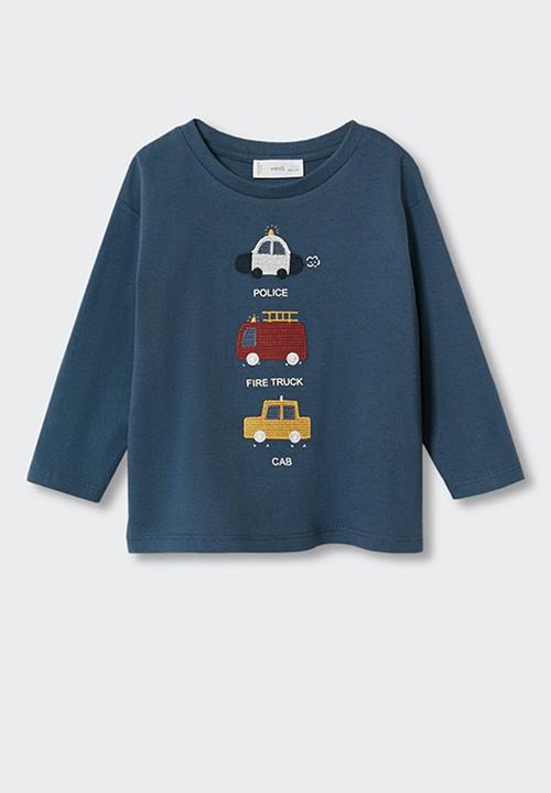 MANGO - T-shirt  three - blue