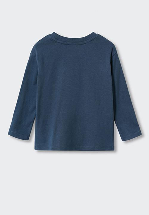 MANGO - T-shirt  build - navy