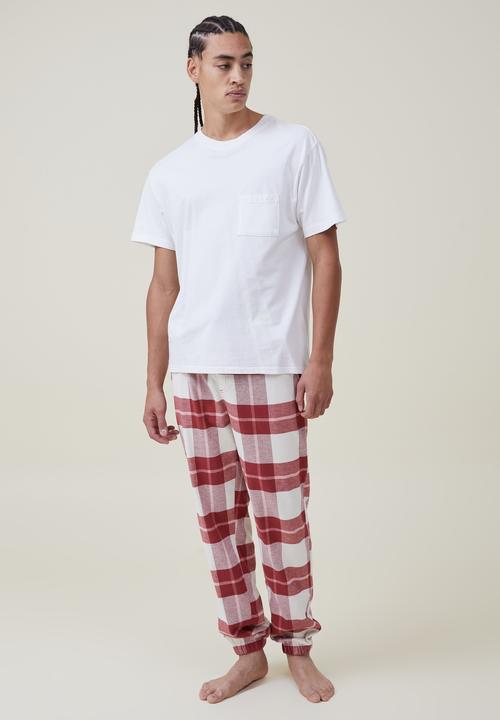 Cotton On - Lounge pant - red & vintage white check