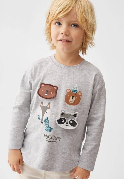 MANGO - T-shirt  party - grey