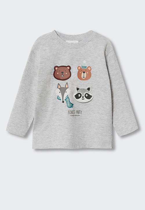 MANGO - T-shirt  party - grey