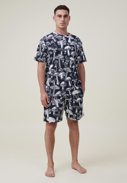 Cotton On - Lounge T-shirt - washed black/mushroom waffle