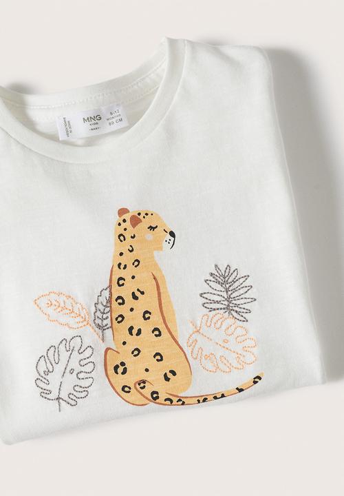 MANGO - T-shirt  wild - white