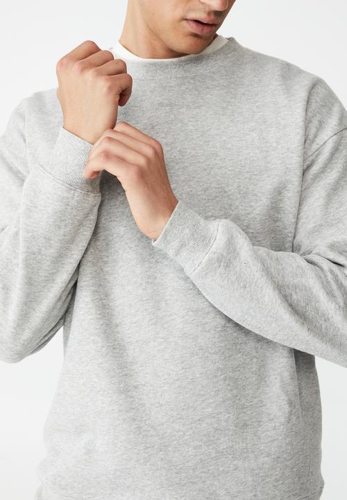 Cotton On - Oversized crew fleece - light grey marle