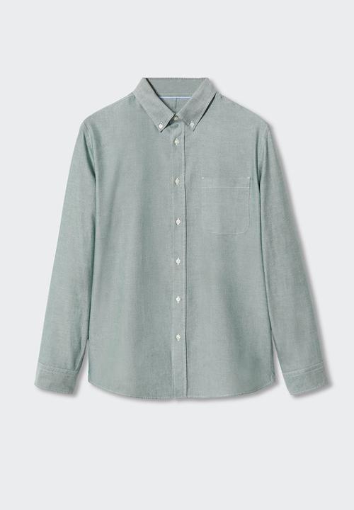 MANGO - Shirt oxford - green