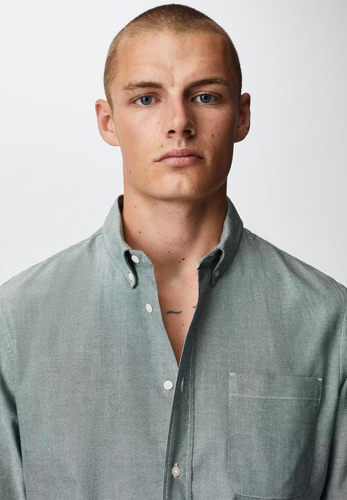 MANGO - Shirt oxford - green