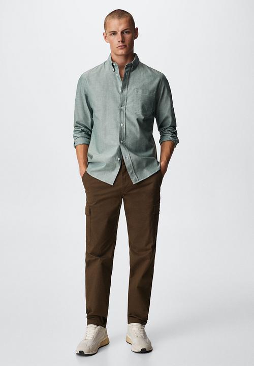 MANGO - Shirt oxford - green