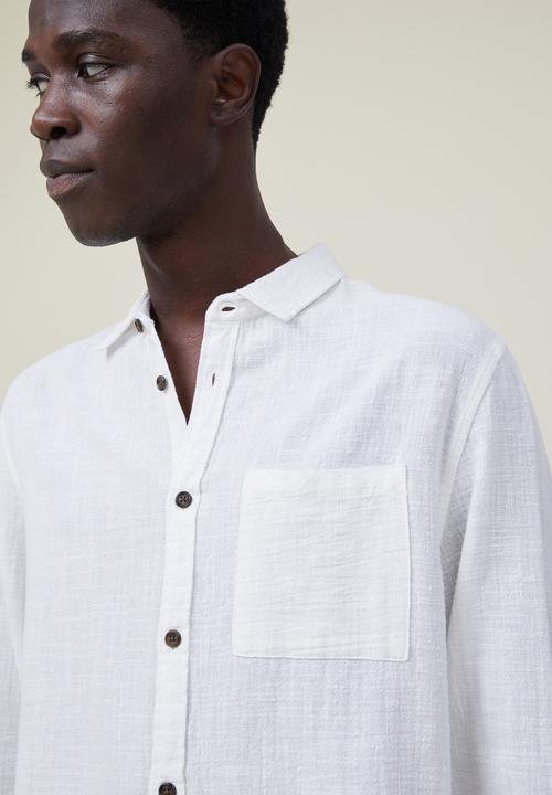Cotton On - Portland long sleeve shirt - vintage white cheesecloth