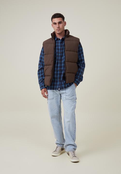 Cotton On - Recycled puffer vest - chocolate