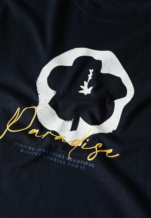MANGO - T-shirt paradise-h - navy