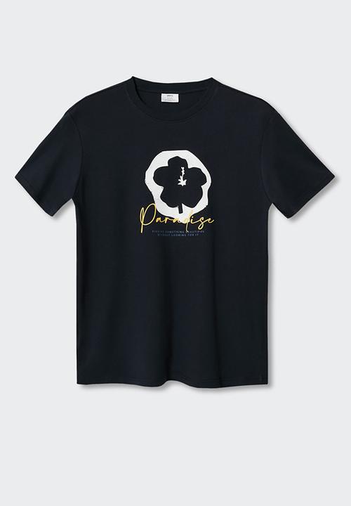 MANGO - T-shirt paradise-h - navy