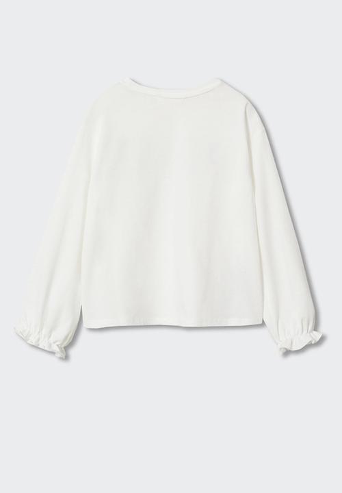 MANGO - T-shirt peace - white