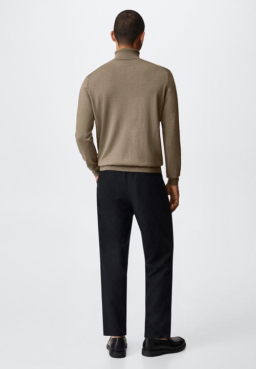 MANGO - Turtleneck wool sweater willyt - medium brown