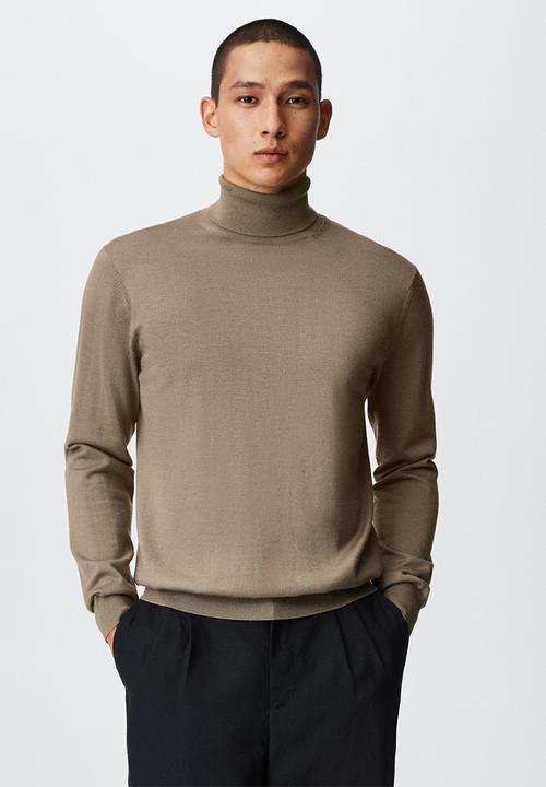 MANGO - Turtleneck wool sweater willyt - medium brown