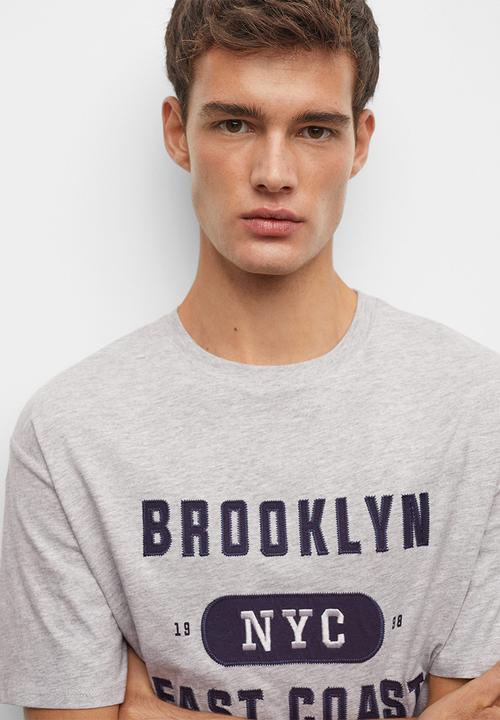 MANGO - T-shirt brooklyn - grey