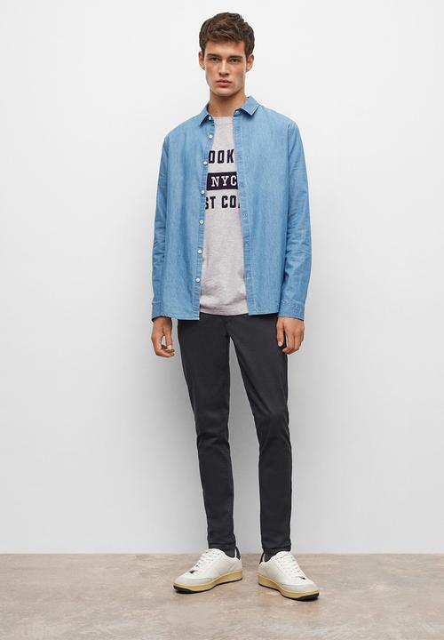 MANGO - T-shirt brooklyn - grey