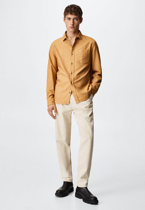 MANGO - Shirt twill - ochre