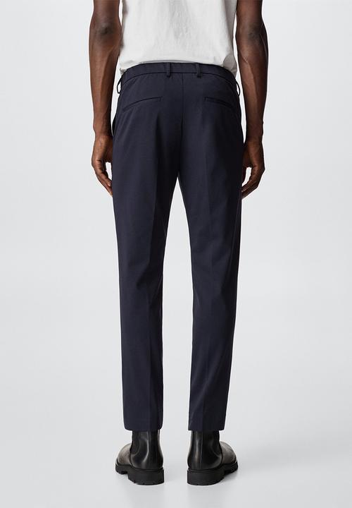 MANGO - Trousers fabre - dark navy