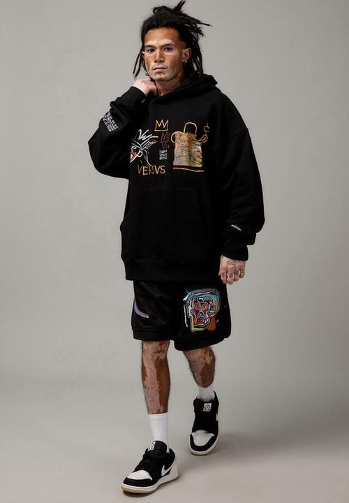 Factorie - BAGGY BASQUIAT GRAPHIC HOODIE - LCN BSQ BLACK/BASQUIAT VERSVS