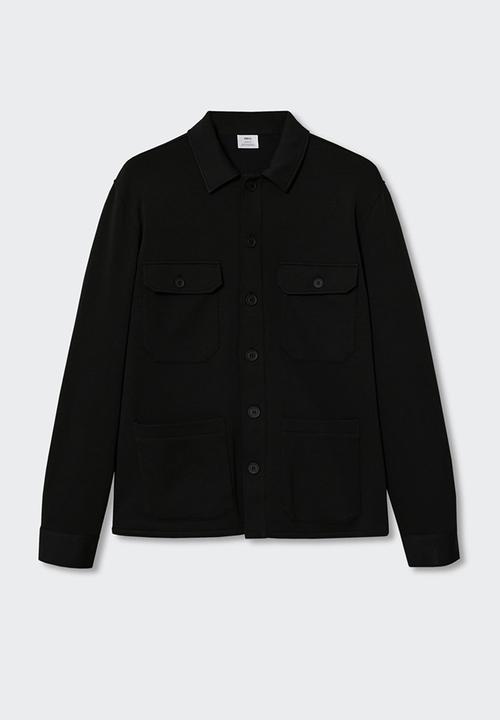 MANGO - Overshirt clea - black