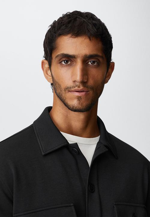MANGO - Overshirt clea - black