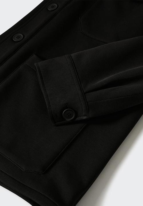MANGO - Overshirt clea - black