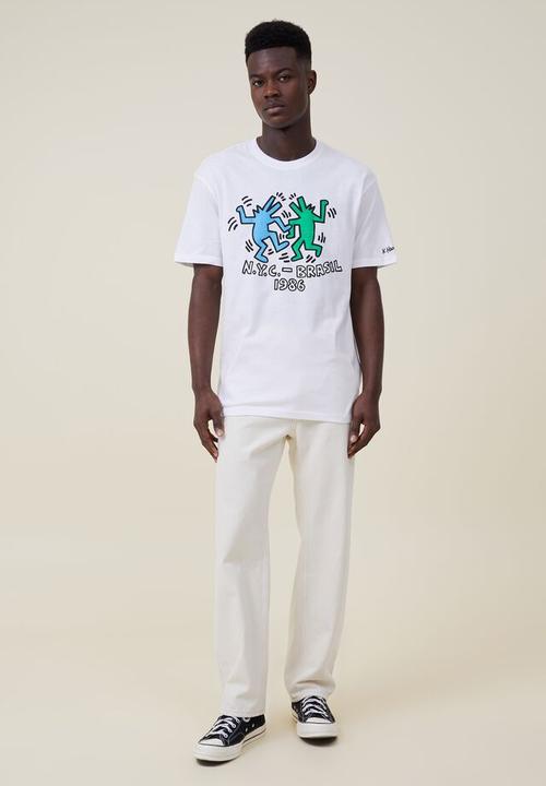 Cotton On - keith haring loose fit t-shirt - lcn kei white/keith haring 