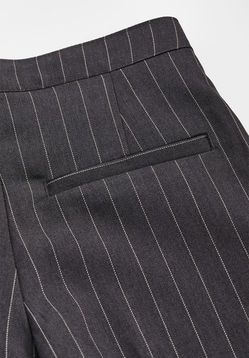 H&M - Tailored trousers - dark grey/pinstriped