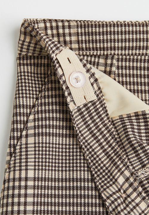 H&M - Tailored trousers - light beige/checked