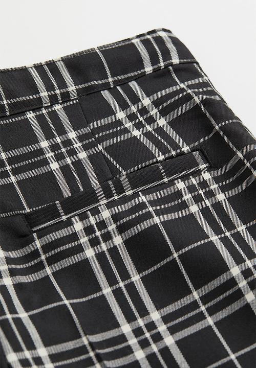 H&M - Tailored trousers - black/checked