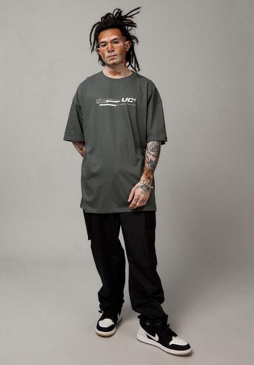 Factorie - OVERSIZED GRAPHIC T SHIRT - STORM GREEN/UNIFIED TECH