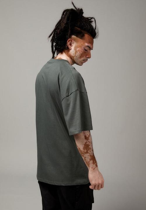 Factorie - OVERSIZED GRAPHIC T SHIRT - STORM GREEN/UNIFIED TECH