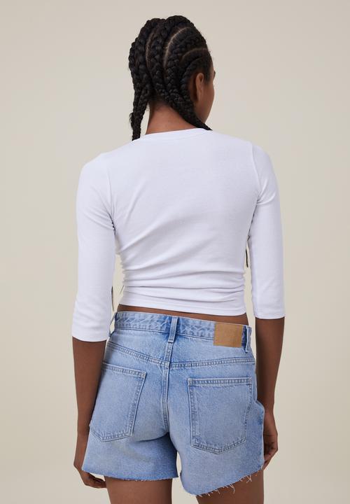 Cotton On - Jamie 3/4 sleeve top - white