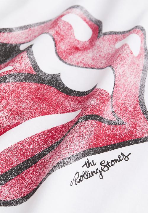 H&M - Oversized printed T-shirt - white/the rolling stones
