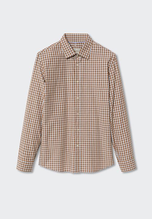 MANGO - Shirt vichy - brown