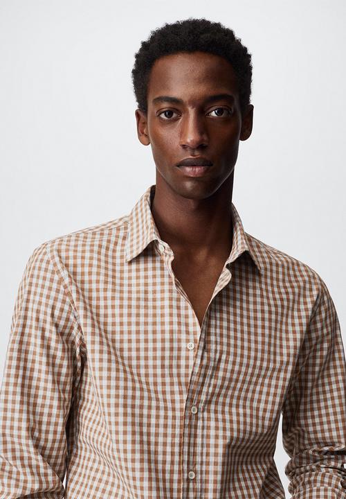 MANGO - Shirt vichy - brown