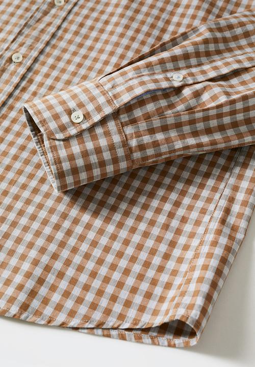MANGO - Shirt vichy - brown