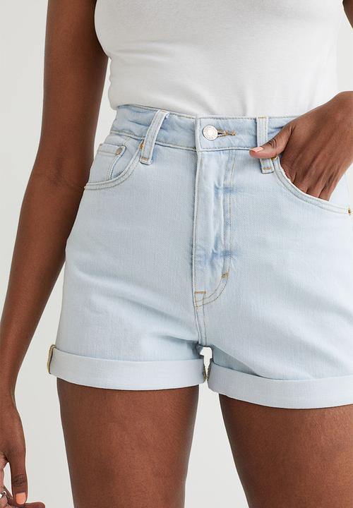 H&M - Mom ultra high denim shorts - light denim blue
