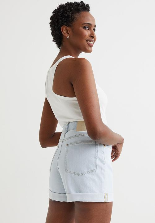 H&M - Mom ultra high denim shorts - light denim blue