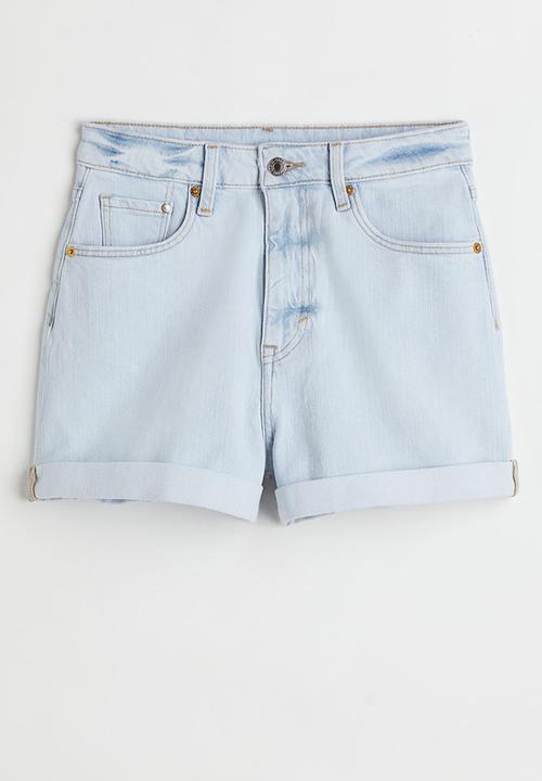 H&M - Mom ultra high denim shorts - light denim blue