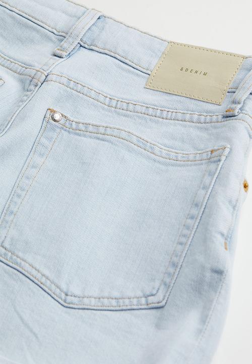 H&M - Mom ultra high denim shorts - light denim blue