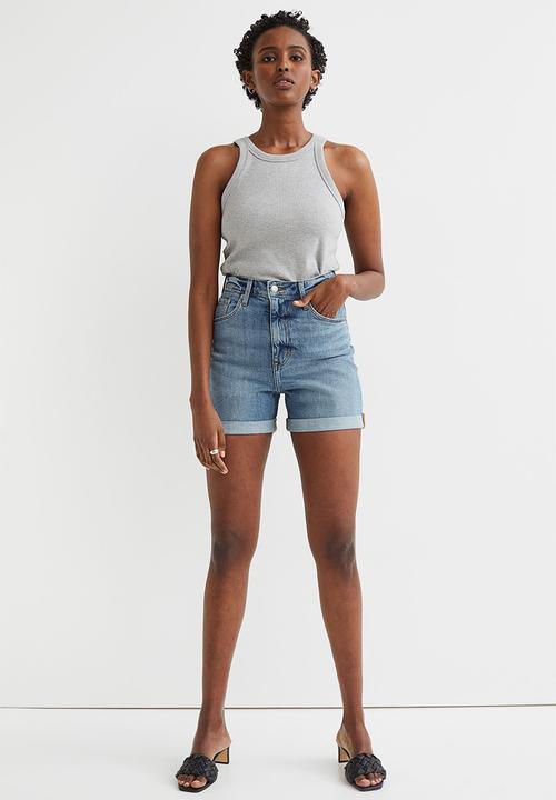 H&M - Mom ultra high denim shorts - denim blue