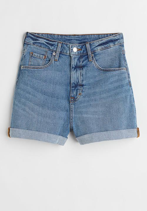 H&M - Mom ultra high denim shorts - denim blue